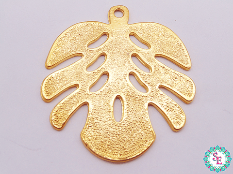 SAMAK DORADA DIJE HOJA PUNTEADA MEDIANA 68*58MM X UND 