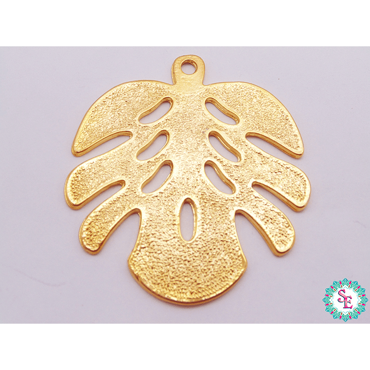 SAMAK DORADA DIJE HOJA PUNTEADA MEDIANA 68*58MM X UND  1