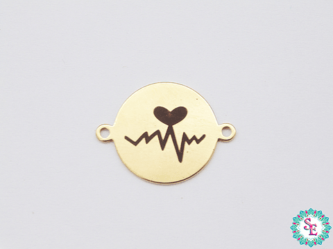 ACERO DORADO 16MM SIGNO VIDA CORAZON 