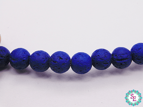 PIEDRA  VOLCANICA AZUL REY # 6MM X 65UND APROX 