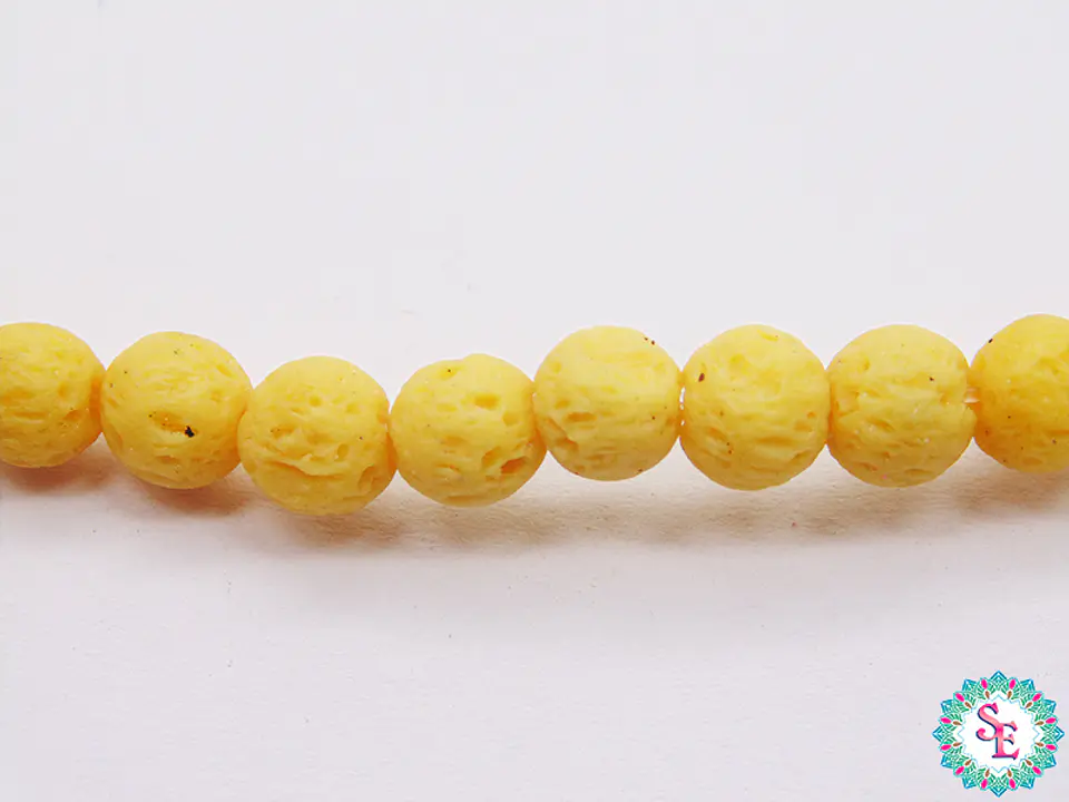 PIEDRA  VOLCANICA AMARILLO # 6MM  X 65 UND  1