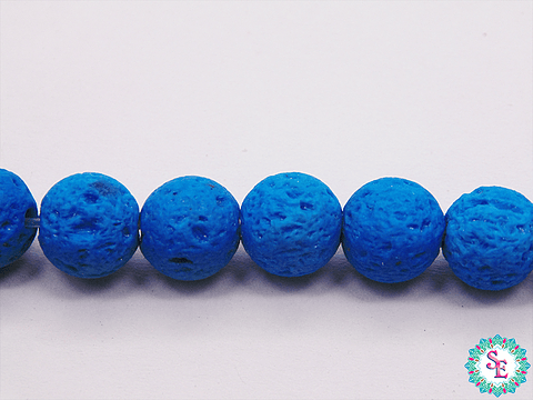 PIEDRA  VOLCÁNICA AZUL CLARO # 8MM  X 49 UND APROX 