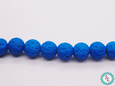 PIEDRA  VOLCANICA AZUL CLARO # 6MM X 65 UND APROX 