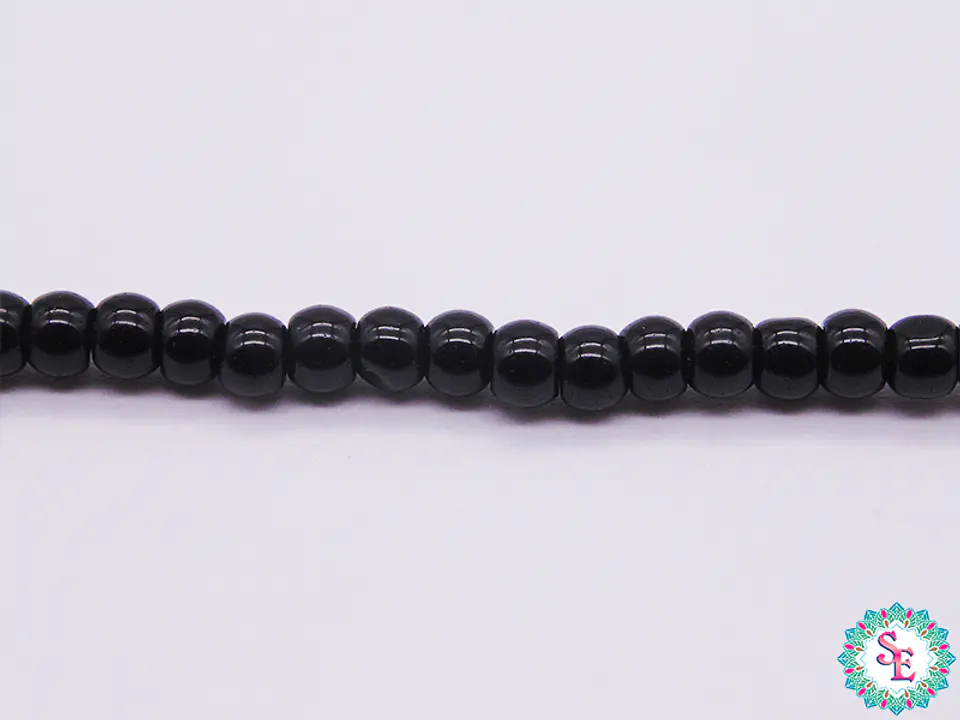 PERLA DE VIDRIO # 4MM NEGRO X 205 UDNA APROX  1
