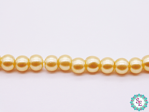 PERLA DE VIDRIO # 4MM AMARILLA X 205 UND APROX 