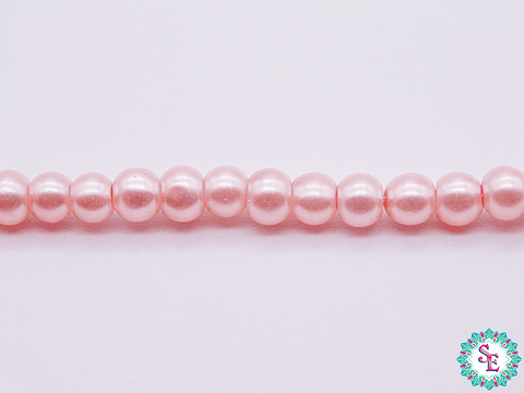 PERLA DE VIDRIO # 4MM ROSADA X 205 UND APROX 