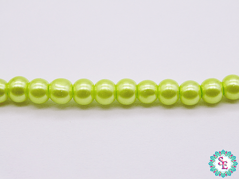 PERLA DE VIDRIO # 4MM VERDE VICHE X 205 UND APROX 