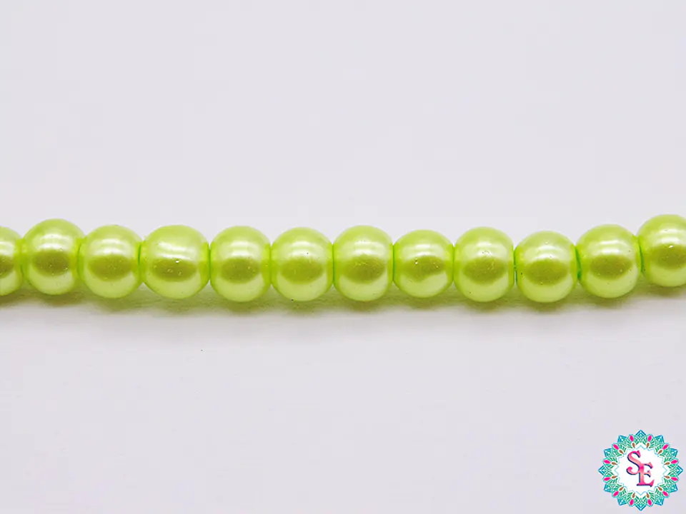 GLASS PEARL # 4MM GREEN VICHE X 205 UNIT APPROX 1