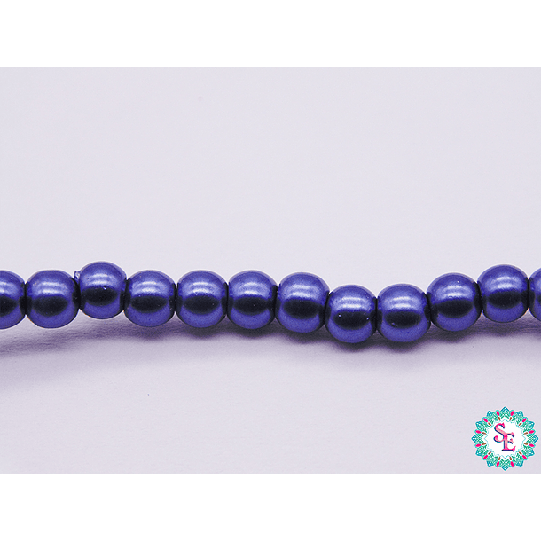 GLASS PEARLS # 4MM KING BLUE X 205 UDN APPROX
