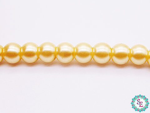 PERLA DE VIDRIO # 6MM  AMARILLO X 145  UND APROX 