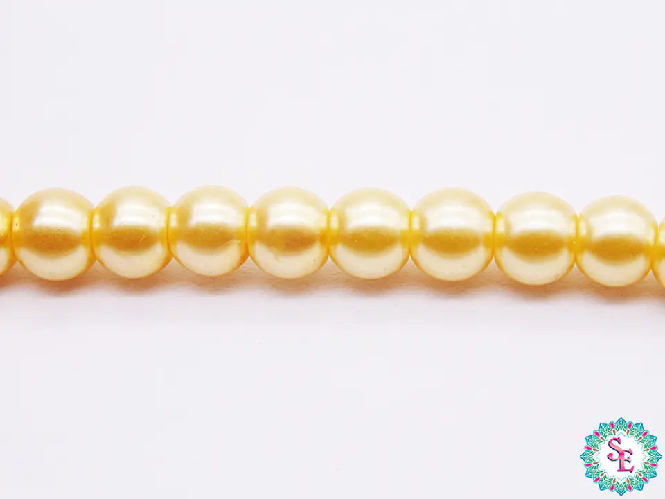 GLASS PEARL # 6MM YELLOW X 145 UNIT APPROX 1