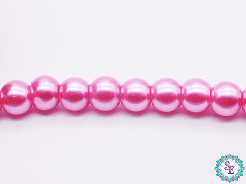 PERLA DE VIDRIO # 6MM  FUCSIA X 145 UND APROX 