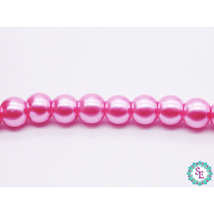 PERLA DE VIDRIO # 6MM  FUCSIA X 145 UND APROX  1