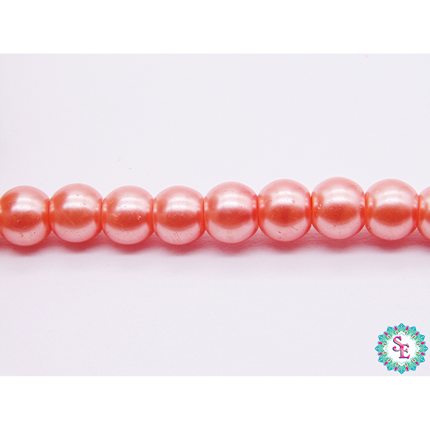 PERLA DE VIDRIO REDONDA # 6M SALMON X 145 UND APROX  1