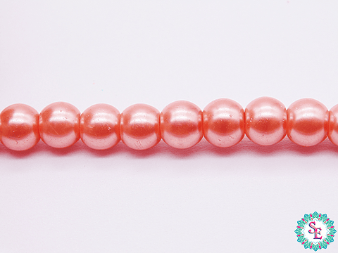 PERLA DE VIDRIO REDONDA # 6M SALMON X 145 UND APROX 