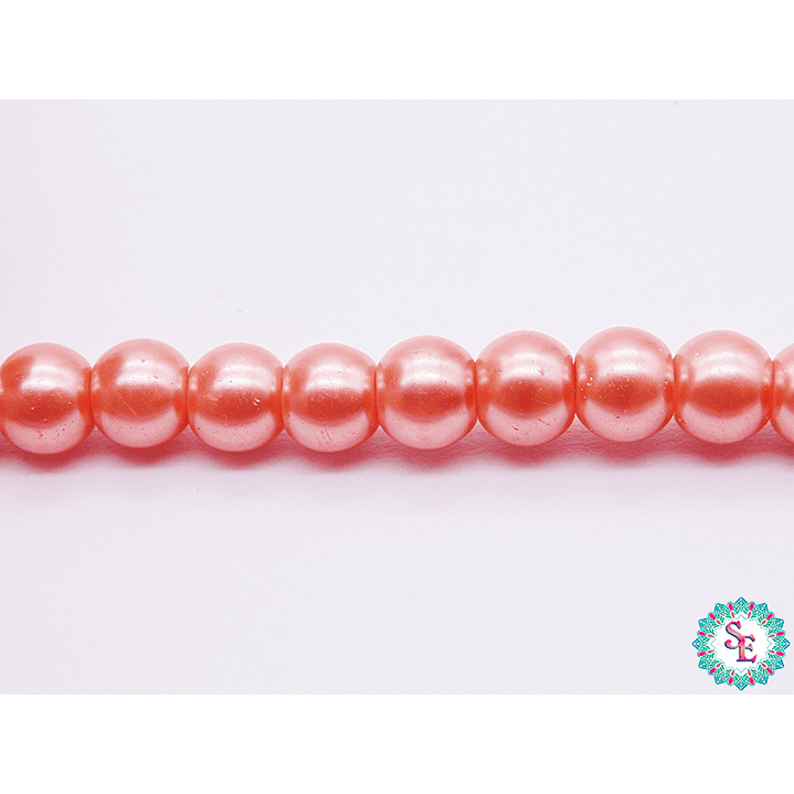PERLA DE VIDRIO REDONDA # 6M SALMON X 145 UND APROX  1