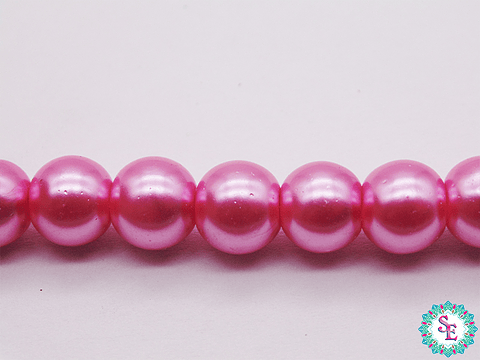 PERLA DE VIDRIO REDONDA # 8M FUCSIA X 115 UND APROX 