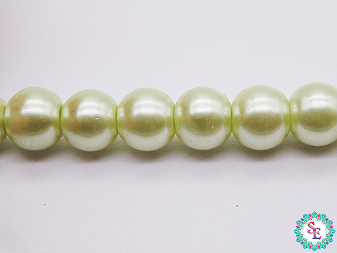 PERLA DE VIDRIO REDONDA # 8M VERDE PASTEL X 115 UND APROX 