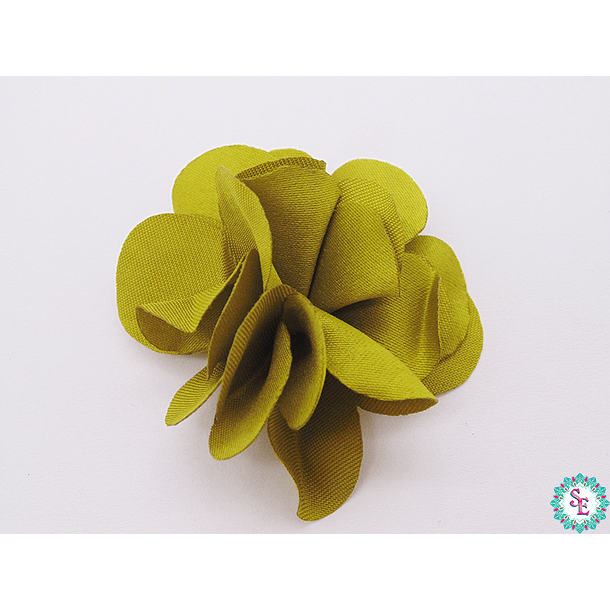 FABRIC FLOWER 5 PETALS LARGE OLIVE GREEN PA 50MM X 50 UNIT