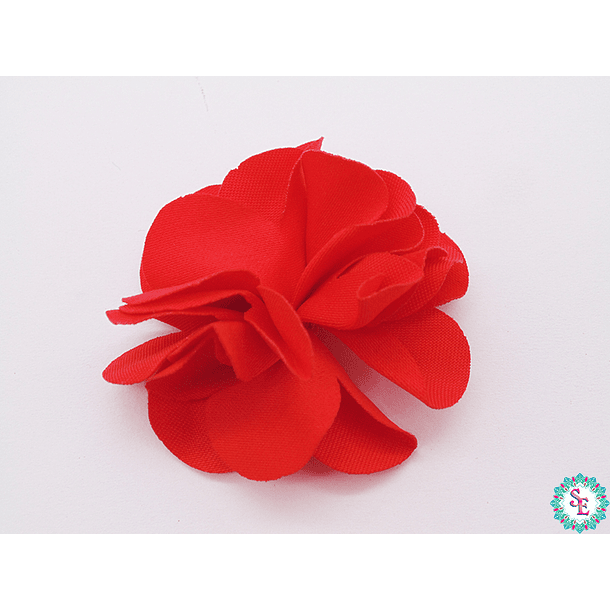 LARGE RED FABRIC FLOWER 5 PETALS TO GLUE 50MM X 50 UNIT