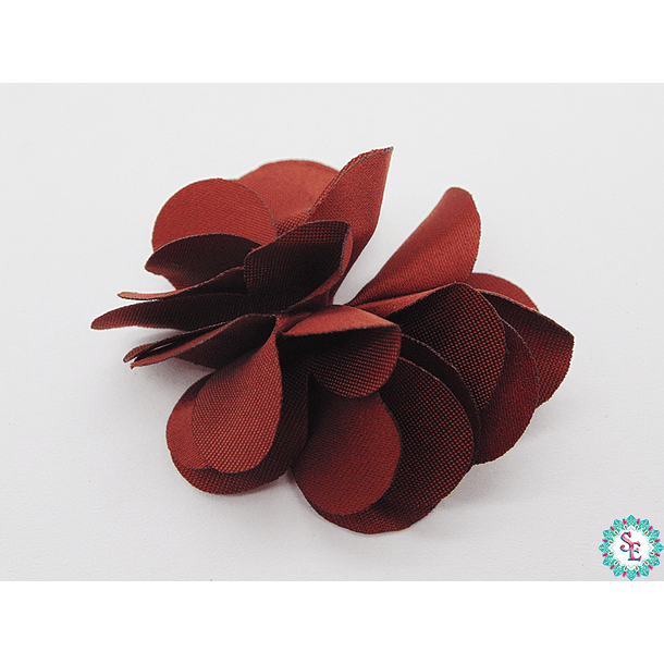FABRIC FLOWER 5 PETALS LARGE COPPER RED FOR 50MM X 50 UNIT