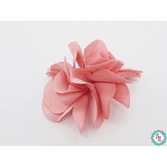 FLOR TELA 5 PETALOS  GRANDE PALO ROSA PARA PE 50MM X 50 UND 