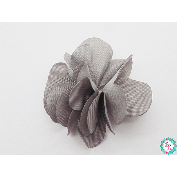 LARGE GRAY FABRIC FLOWER 5 PETALS TO GLUE 50MM X 50 UNIT