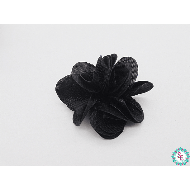 FABRIC FLOWER 5 PETALS BLACK PQ TO GLUE 35MM X 50 UNIT
