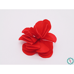 FLOR TELA 5 PETALOS  PQ ROJA PARA PEGAR SIN C 35MM X 50 UND 