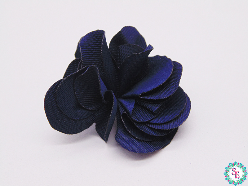 FLOR TELA 5 PETALOS PQ AZUL OSCURO PARA PEGAR 35MM X 50 UND 