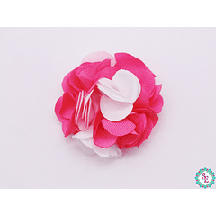 FLAT FABRIC FLOWER MIX3 FUCHSIA, PINK, WHITE 35MM X 25 UNIT