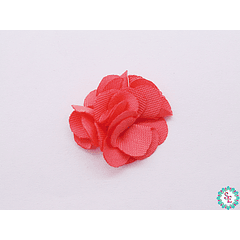 FABRIC FLOWER PQ DARK SALMON FLAT TO GLUE 20MM X 50 UNIT