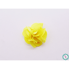 FLAT NEON YELLOW PQ FABRIC FLOWER TO GLUE 20MM X 50 UNIT