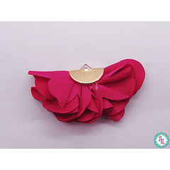 FUCHSIA FABRIC FLOWER GOLDEN EMPANADA HARDWARE 35MM X 50 UNIT