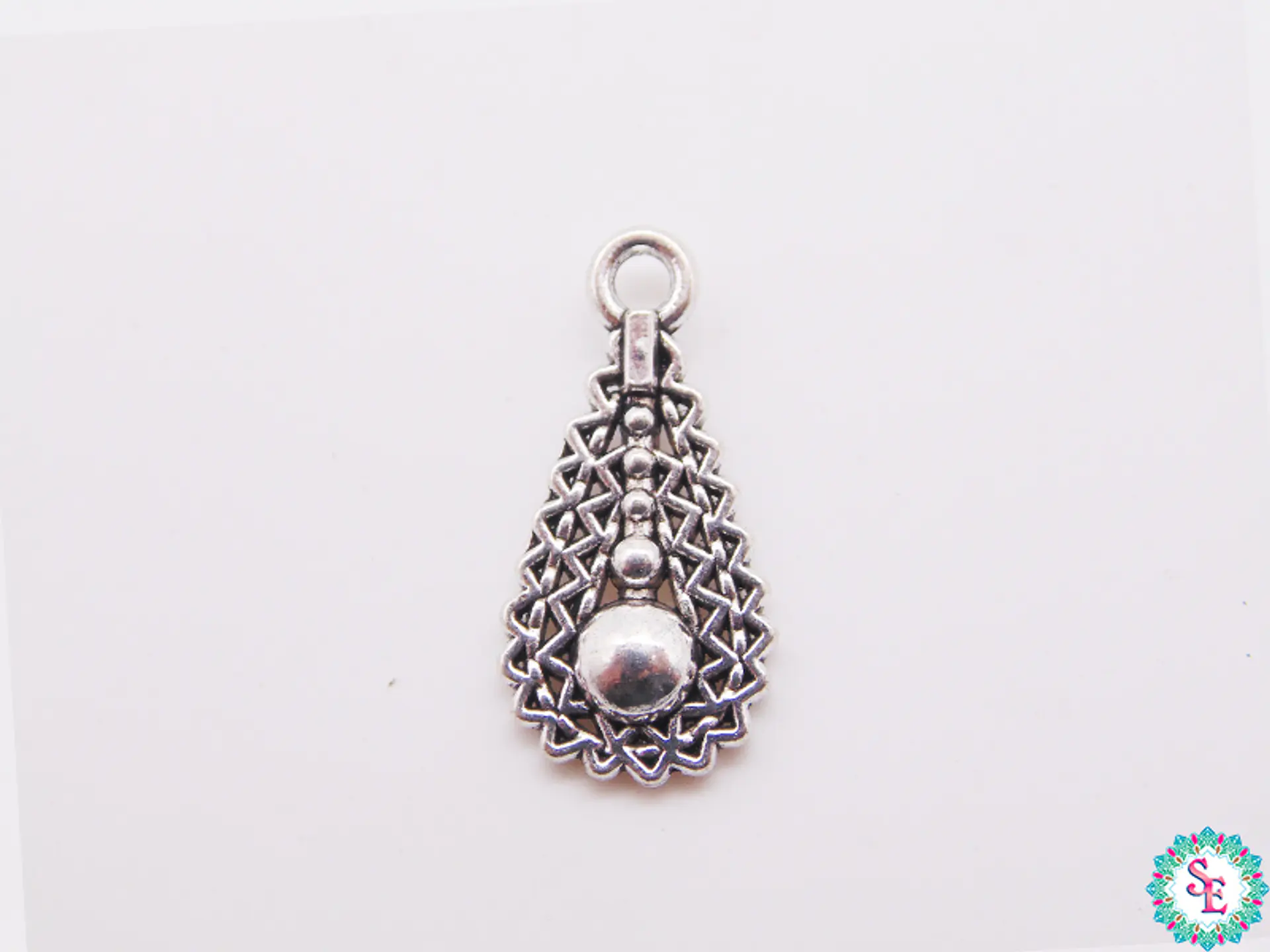 SAMAK PLATEADA DIJE 17 LAGRIMA PUNTO 17MM PAQUETE POR 29 UNIDADES APROX 1