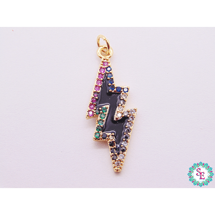 RODIO DORADO RAYO NEGRO CIRCON MIX 25.35MM  1