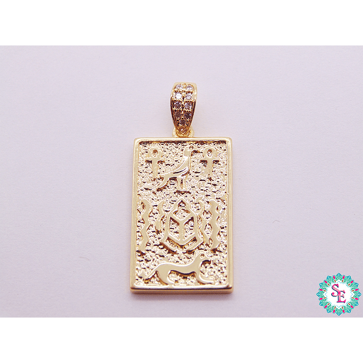 RODIO DORADO DIJE CUADRO PORTADIJE CIRCON BLA 19.74*12.39MM  1