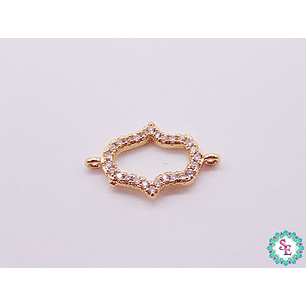 RODIO DORADO TERMINAL MANO HAMSA SILUETA CIRCON BLA 19.56MM