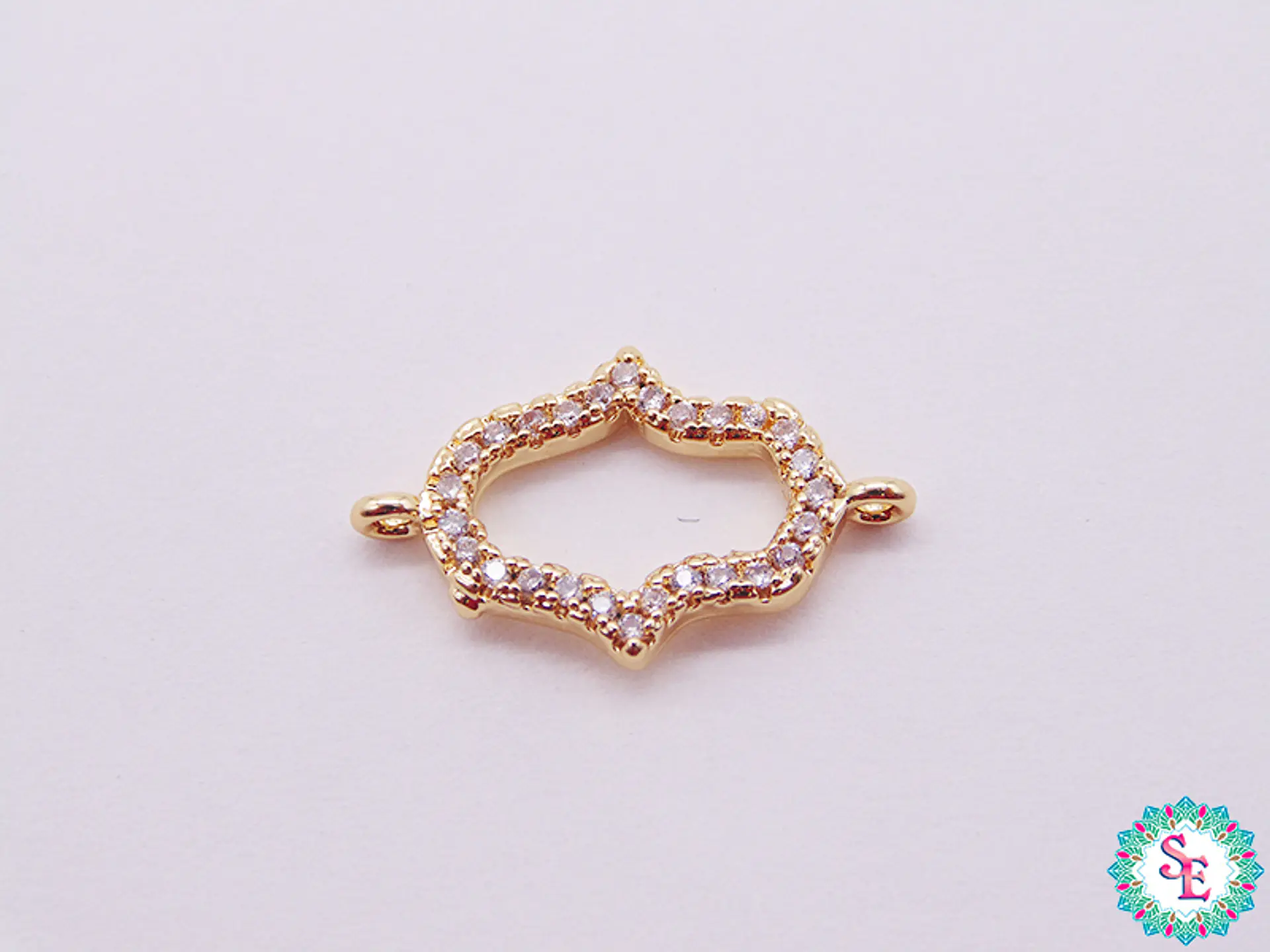 RODIO DORADO TERMINAL MANO HAMSA SILUETA CIRCON BLA 19.56MM 1