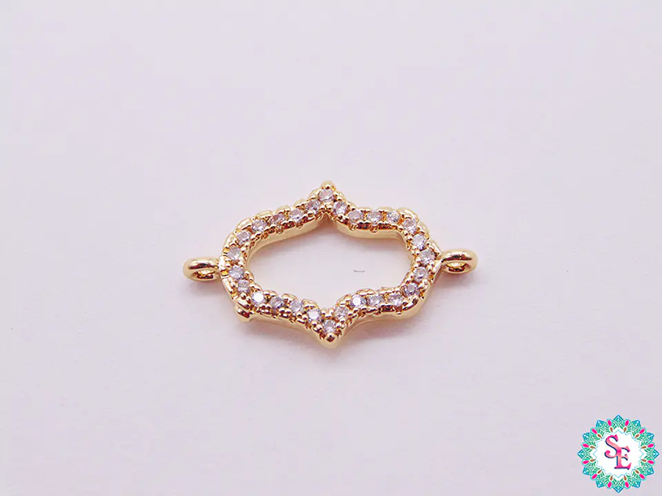 RODIO DORADO TERMINAL MANO HAMSA SILUETA CIRCON BLA 19.56MM 1
