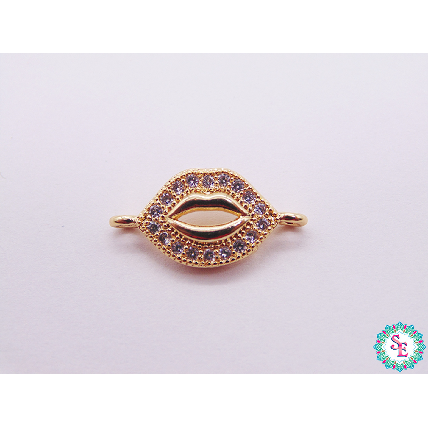 RODIO DORADO TERMINAL BESO PQ CIRCON BLANCO 17.41MM 1