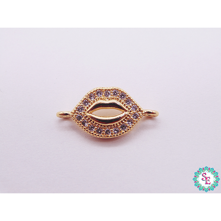 RODIO DORADO TERMINAL BESO PQ CIRCON BLANCO 17.41MM 1