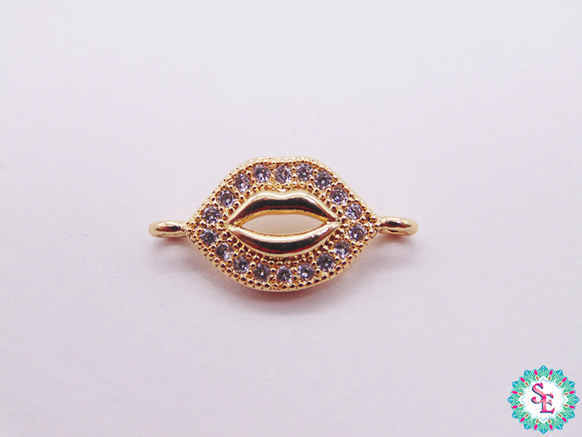RODIO DORADO TERMINAL BESO PQ CIRCON BLANCO 17.41MM 1