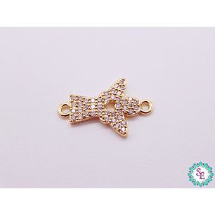 RODIO DORADO TERMINAL ANGEL PQ  CIRCON BLANCO 18.35MM