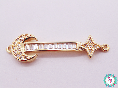 RODIO DORADO TERM LUNA ESTRELLA CIRCON BLANCO 37MM