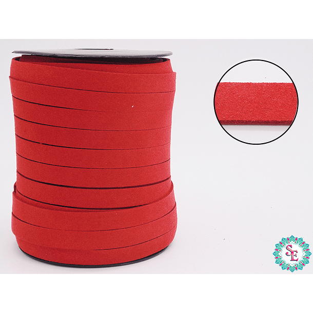 RED FLAT LEATHER 10MM ROLL*50YARD