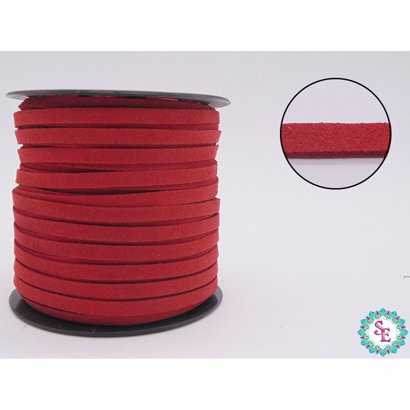 FLAT LEATHER 5MM RED KOREAN ROLL*50YARD 1