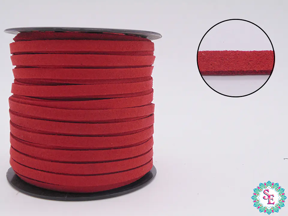 CUERO PLANO 5MM ROJO COREANO ROLLO*50YARD 1