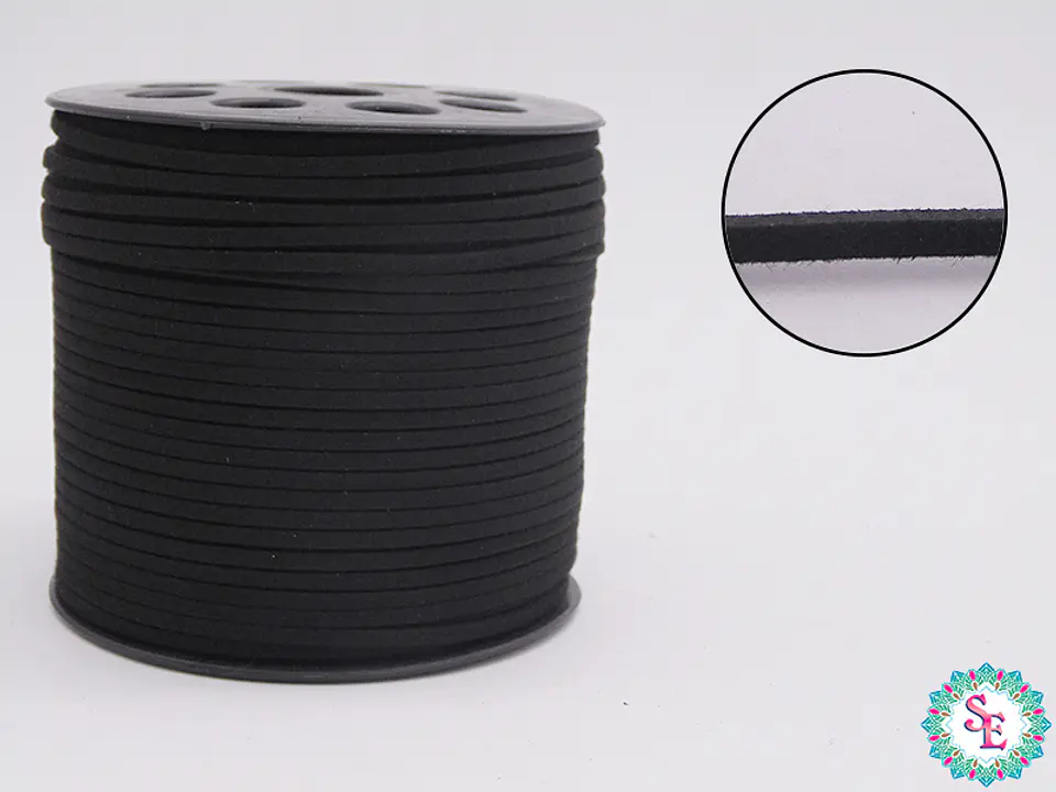 CUERO PLANO NEGRO 3MM COREANO ROLLO*100YARDS  1