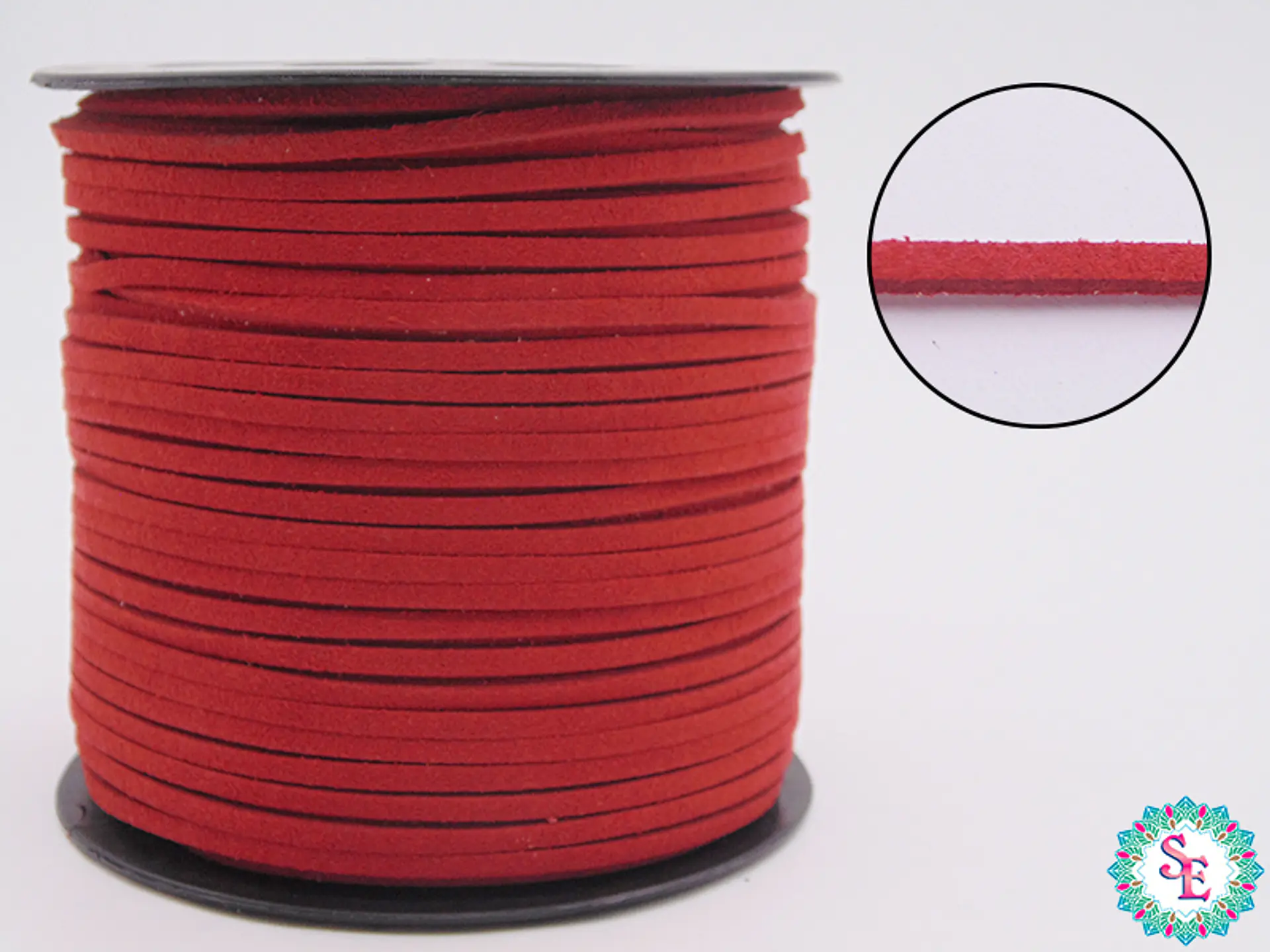 CUERO PLANO ROJO 3MM COREANO ROLLO*100YARDS  1